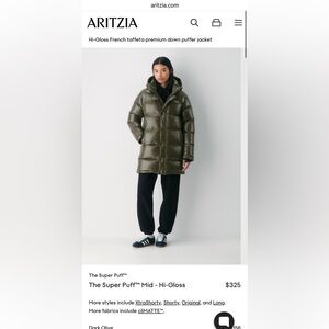 Aritzia super puff midi size small BNWT